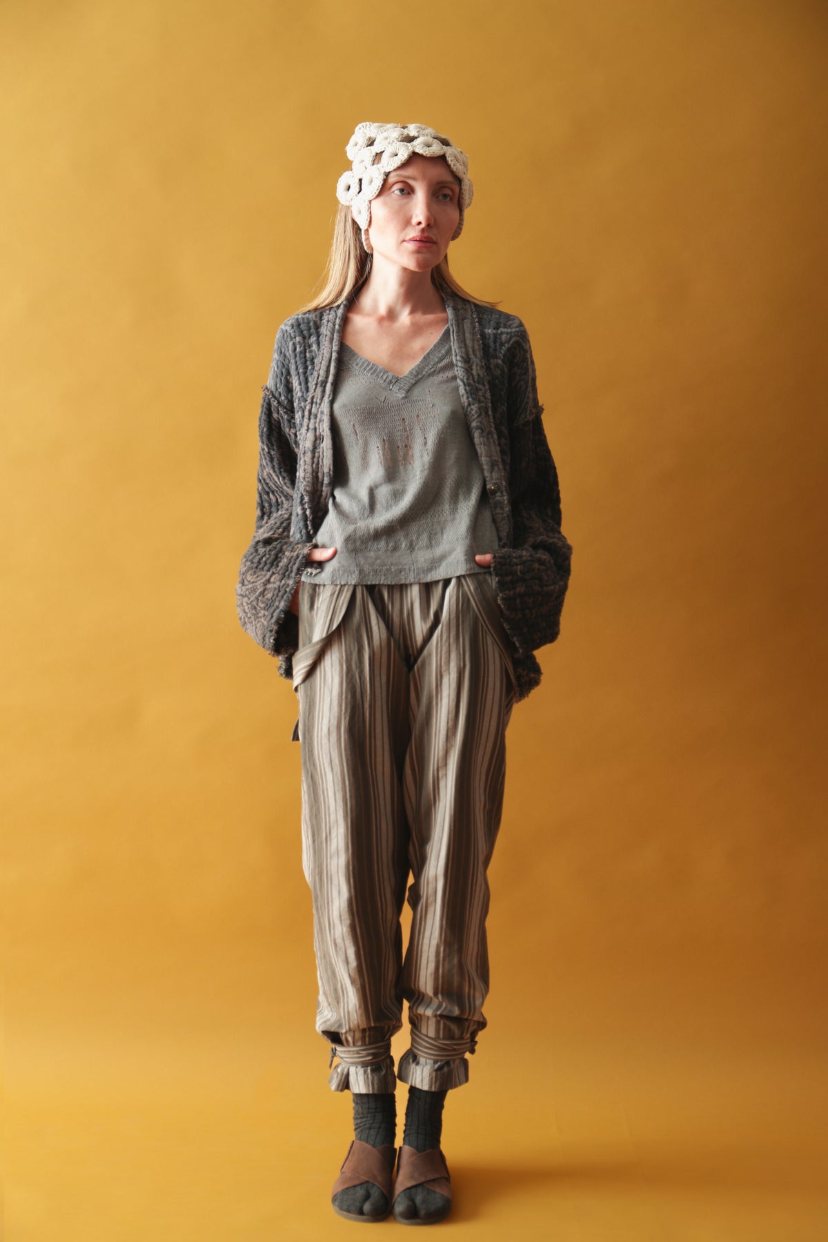 Cardigan in Lino Jacquard