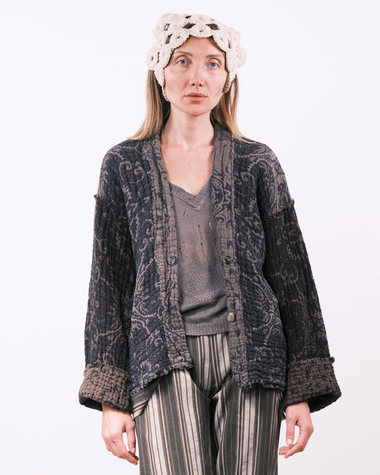 Cardigan in Lino Jacquard