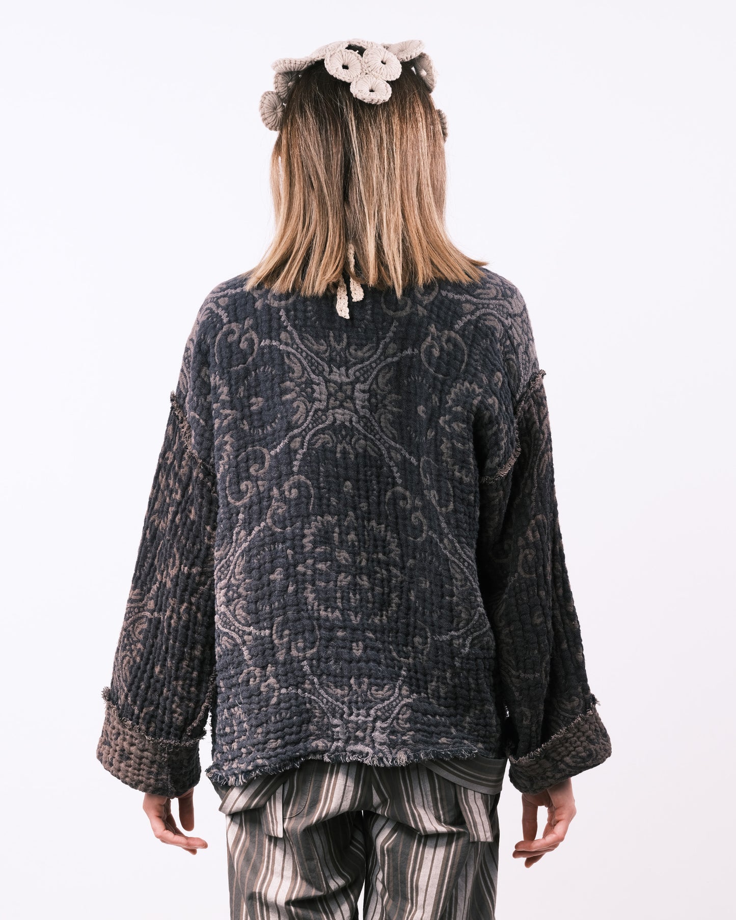 Cardigan in Lino Jacquard