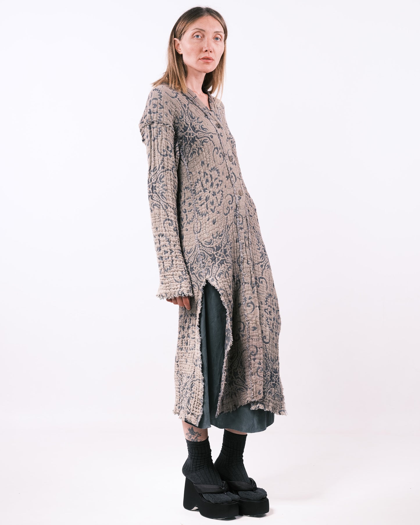 Kimono hand-dyed and felted look